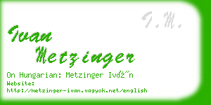 ivan metzinger business card